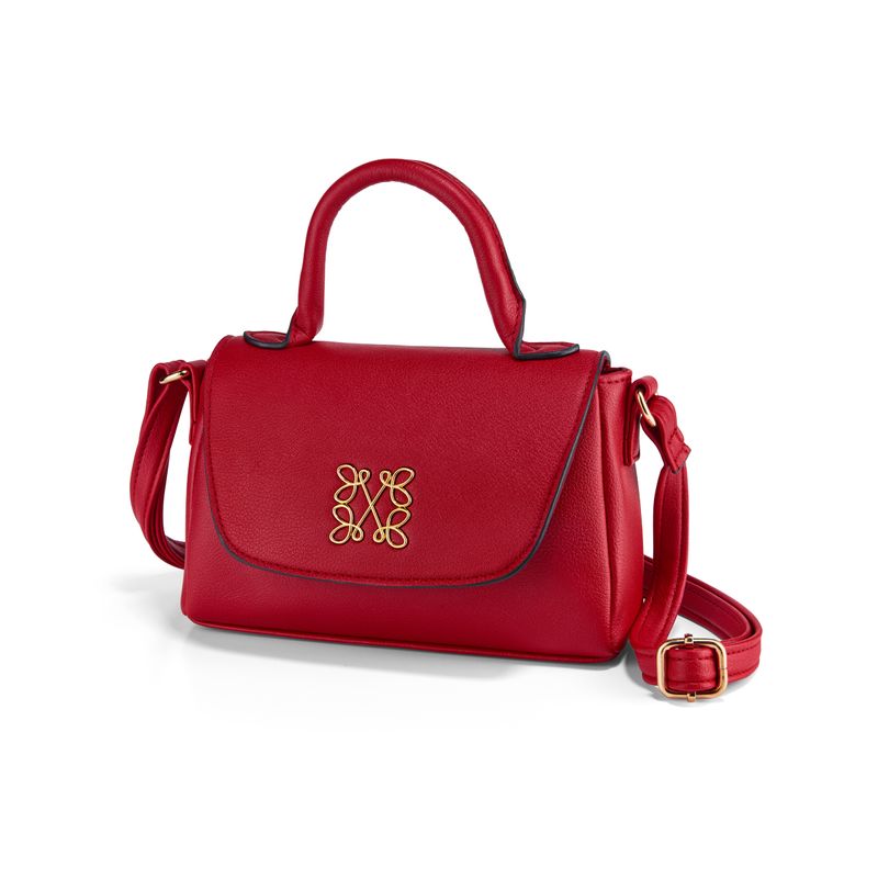 Mini-bolso-para-mujer-rojo-tipo-cuero-con-asas-removibles-cierre-y-bolsillo-posterior-